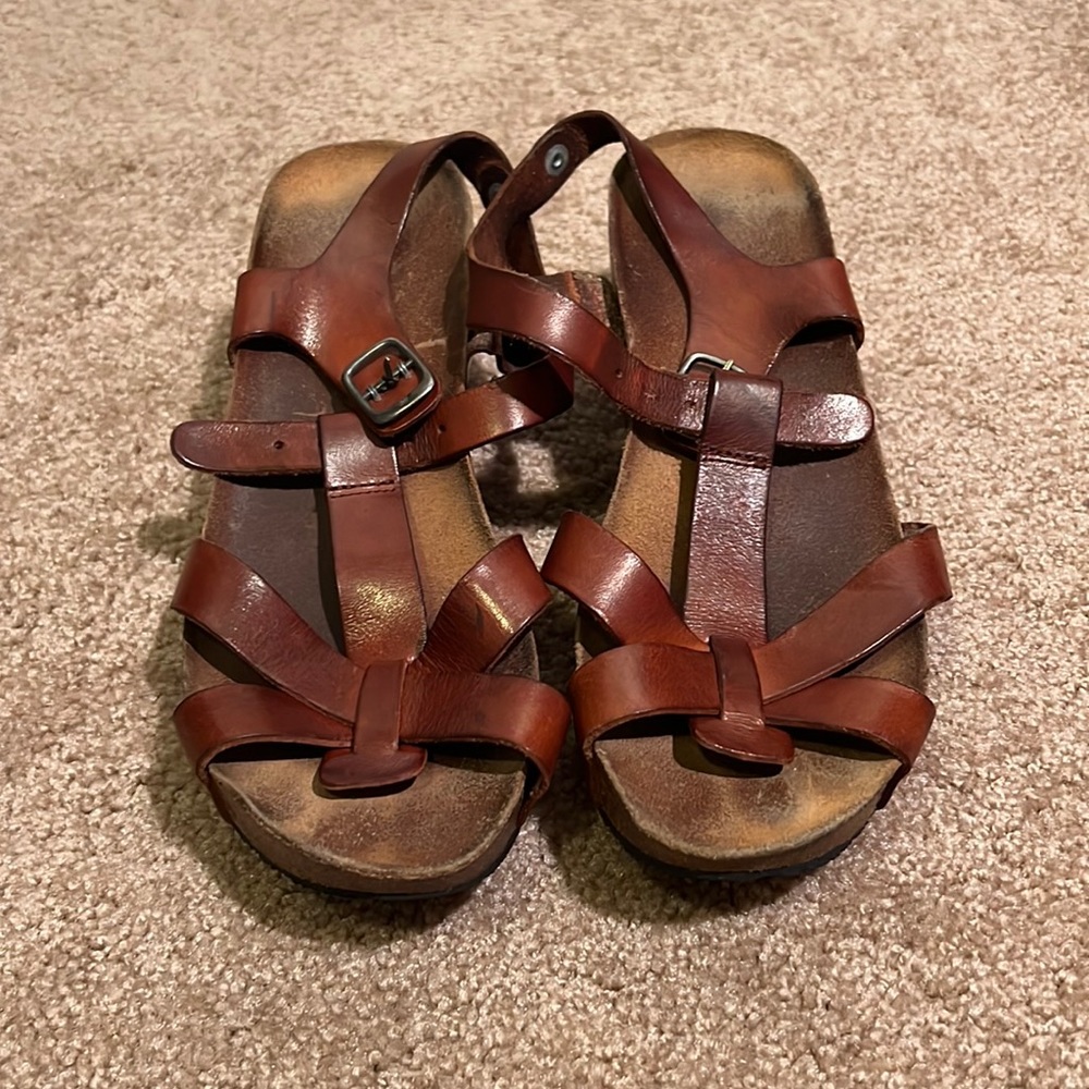 Lola Sabbia Cork Wedge Slingback Sandals Size 39